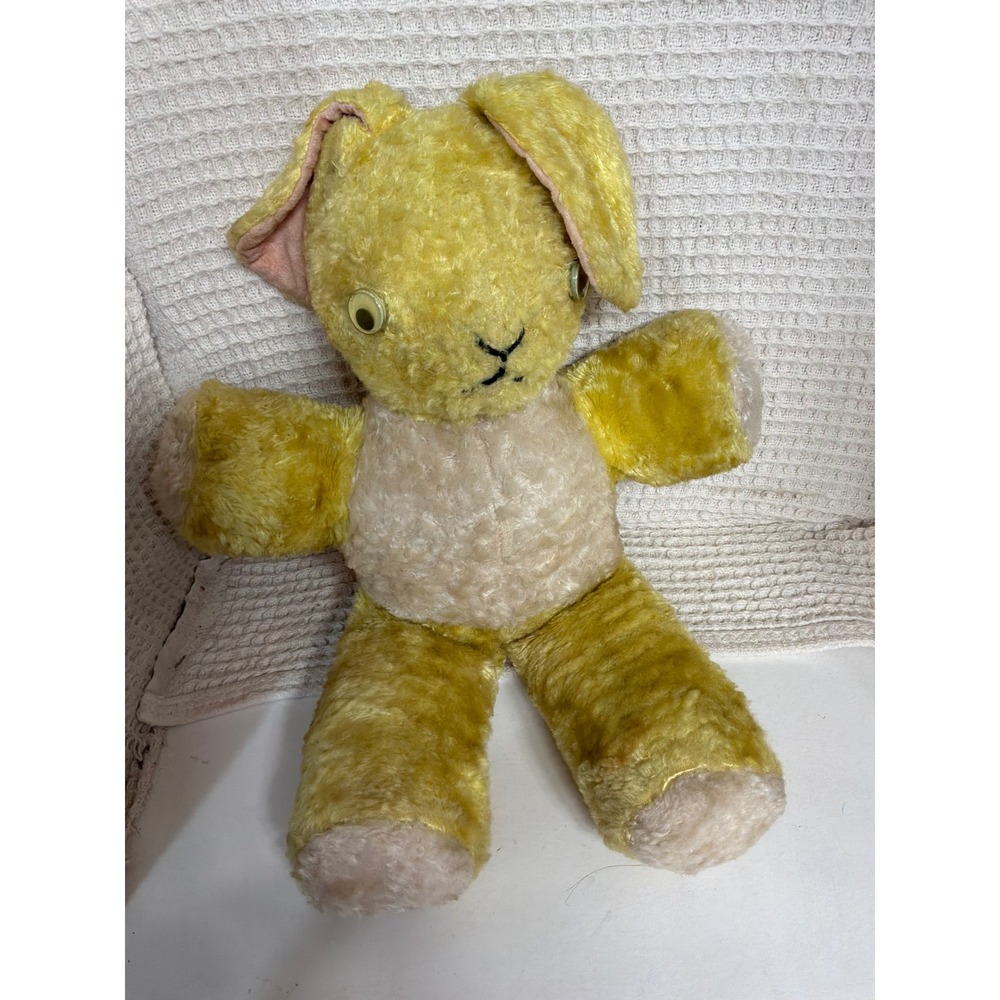 Vintage Kids Unbranded Bunny Plush Stuffed Animal Toy Yellow